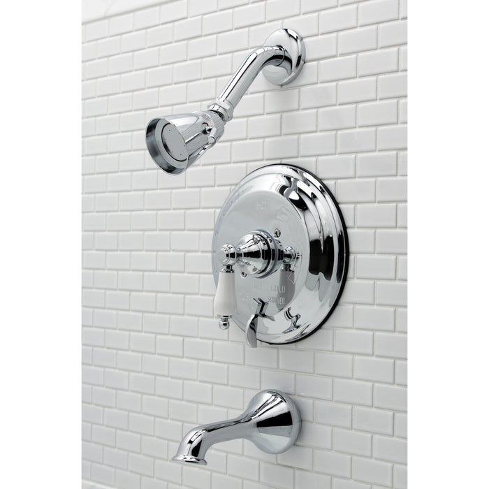 Kingston Heirloom KB36310PL - Restoration Single-Handle Pressure Balanced Tub and Shower Faucet, Polished Chrome