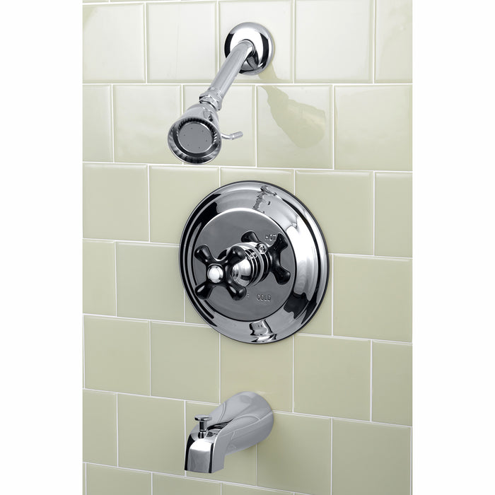 Duchess KB3631PKX Single-Handle 3-Hole Wall Mount Tub and Shower Faucet, Polished Chrome