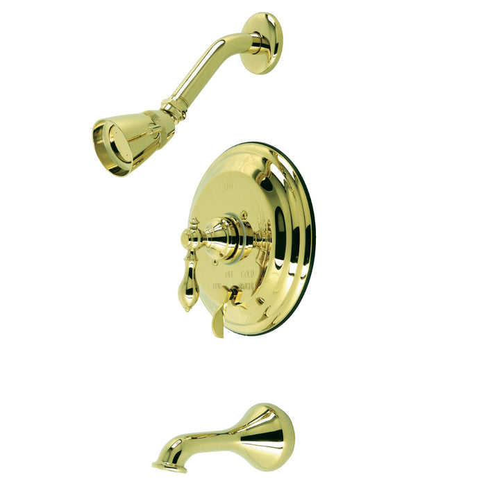 American Classic KB36320ACL Single-Handle 3-Hole Wall Mount Tub and Shower Faucet with Diverter, Polished Brass