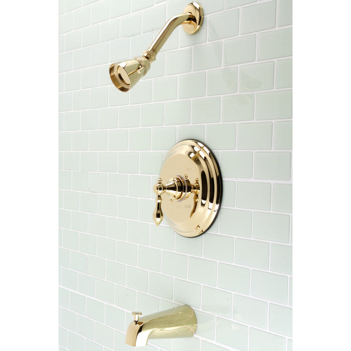 American Classic KB3632ACL Single-Handle 3-Hole Wall Mount Tub and Shower Faucet, Polished Brass