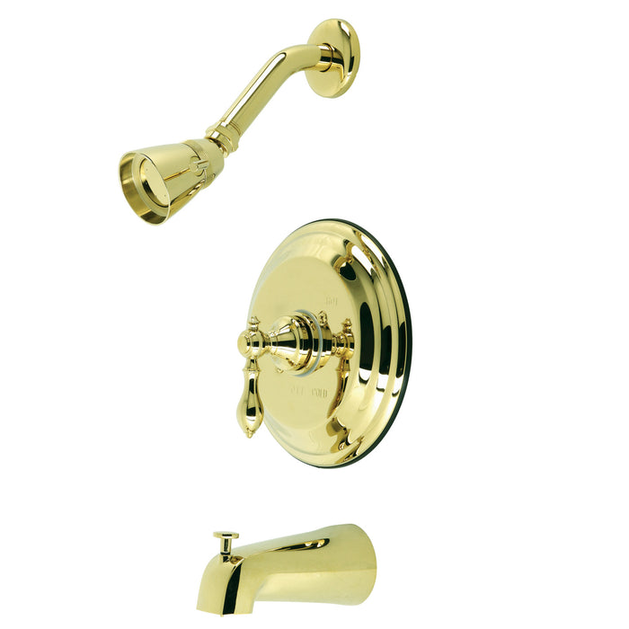 American Classic KB3632ACL Single-Handle 3-Hole Wall Mount Tub and Shower Faucet, Polished Brass