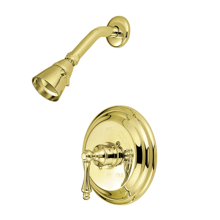 Restoration KB3632ALSO Single-Handle 2-Hole Wall Mount Shower Faucet, Polished Brass
