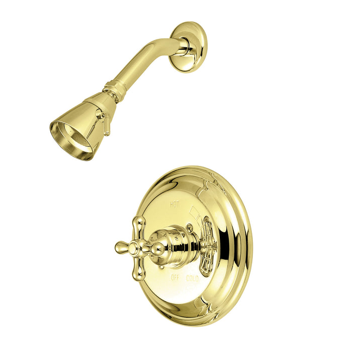 Restoration KB3632AXSO Single-Handle 2-Hole Wall Mount Shower Faucet, Polished Brass