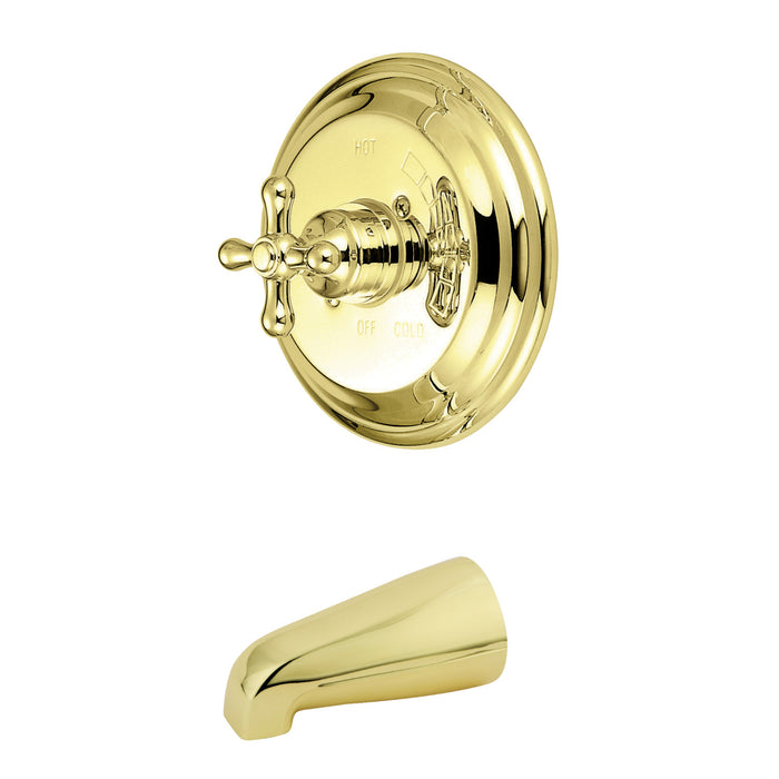 Vintage KB3632AXTO Single-Handle 2-Hole Wall Mount Tub and Shower Faucet Tub Only, Polished Brass