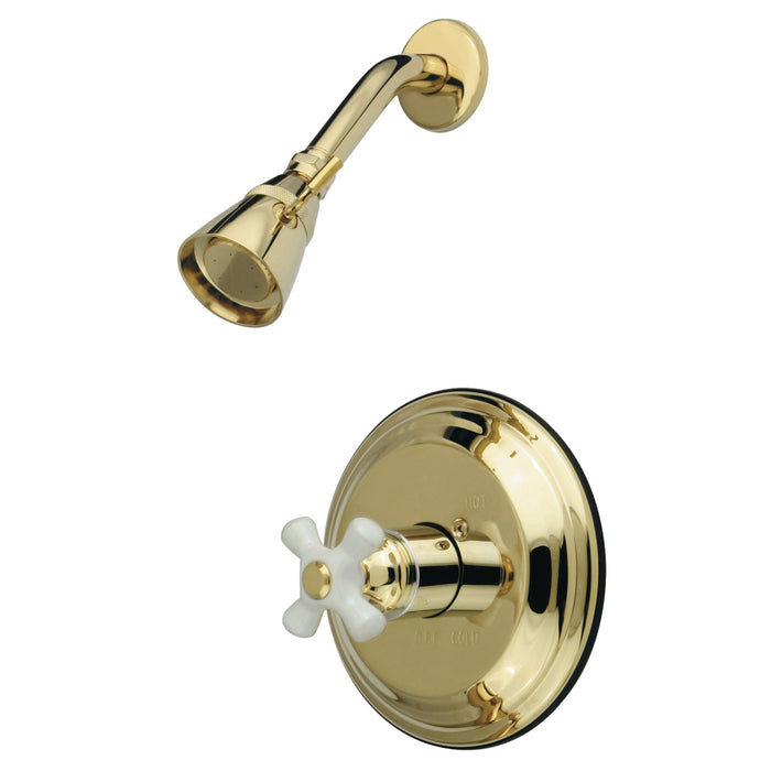 Restoration KB3632PXSO Single-Handle 2-Hole Wall Mount Shower Faucet, Polished Brass