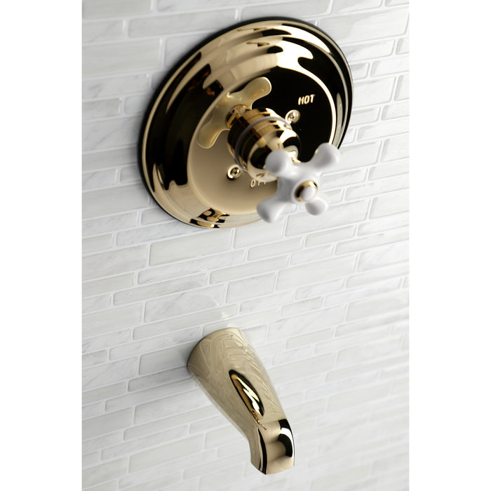 Vintage KB3632PXTO Single-Handle 2-Hole Wall Mount Tub and Shower Faucet Tub Only, Polished Brass