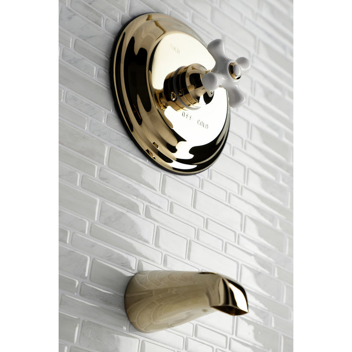 Vintage KB3632PXTO Single-Handle 2-Hole Wall Mount Tub and Shower Faucet Tub Only, Polished Brass