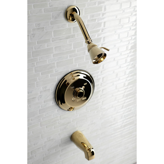 KB3632TLH 3-Hole Wall Mount Tub and Shower Faucet Trim Only without Handle, Polished Brass