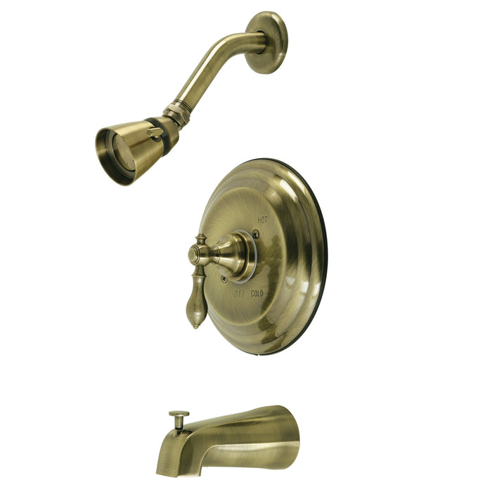 American Classic KB3633ACL Single-Handle 3-Hole Wall Mount Tub and Shower Faucet, Antique Brass
