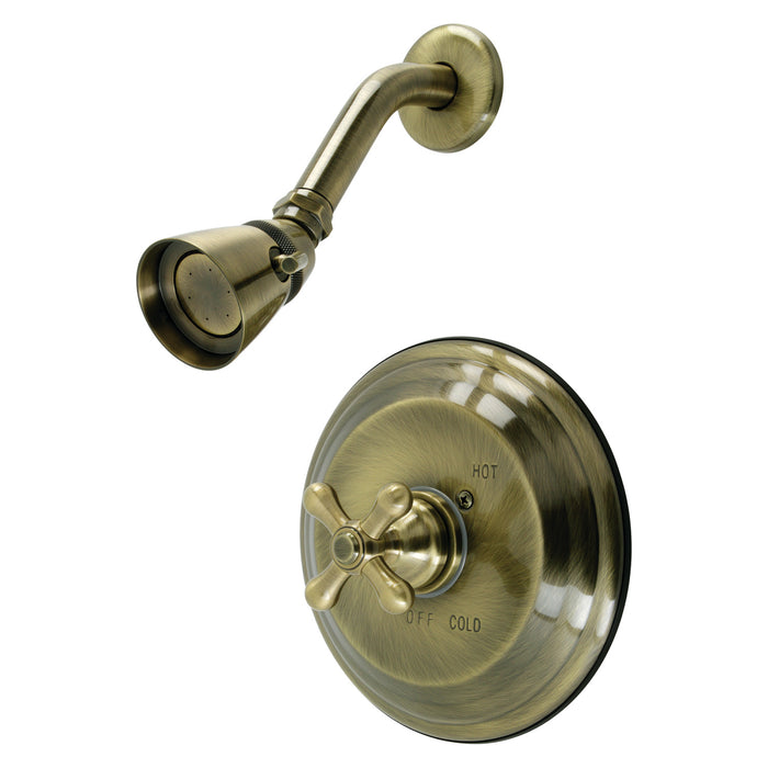 Restoration KB3633AXSO Single-Handle 2-Hole Wall Mount Shower Faucet, Antique Brass