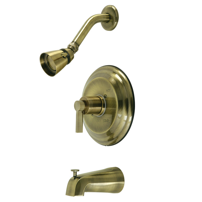 NuvoFusion KB3633NDL Wall Mount Tub and Shower Faucet, Antique Brass