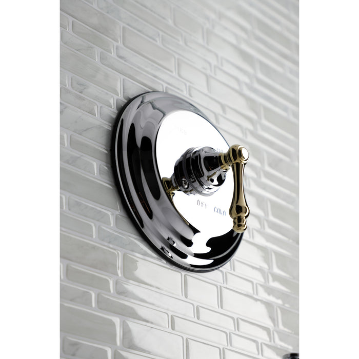 Restoration KB3634ALSO Single-Handle 2-Hole Wall Mount Shower Faucet, Polished Chrome/Polished Brass