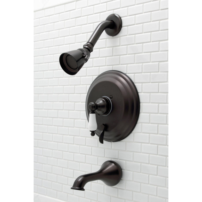 Restoration KB36350PL Single-Handle 3-Hole Wall Mount Tub and Shower Faucet, Oil Rubbed Bronze