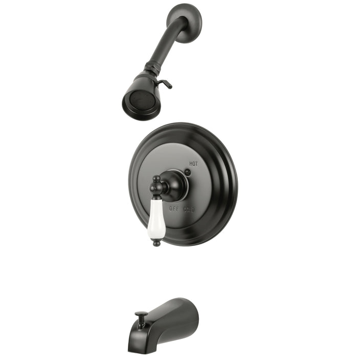 Restoration KB3635PL Single-Handle 3-Hole Wall Mount Tub and Shower Faucet, Oil Rubbed Bronze