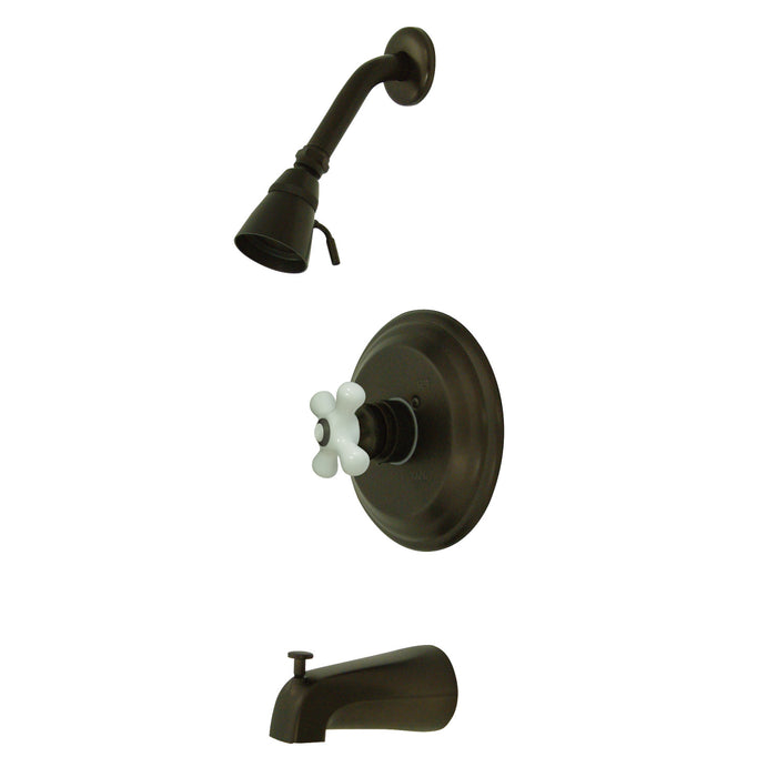Restoration KB3635PX Single-Handle 3-Hole Wall Mount Tub and Shower Faucet, Oil Rubbed Bronze