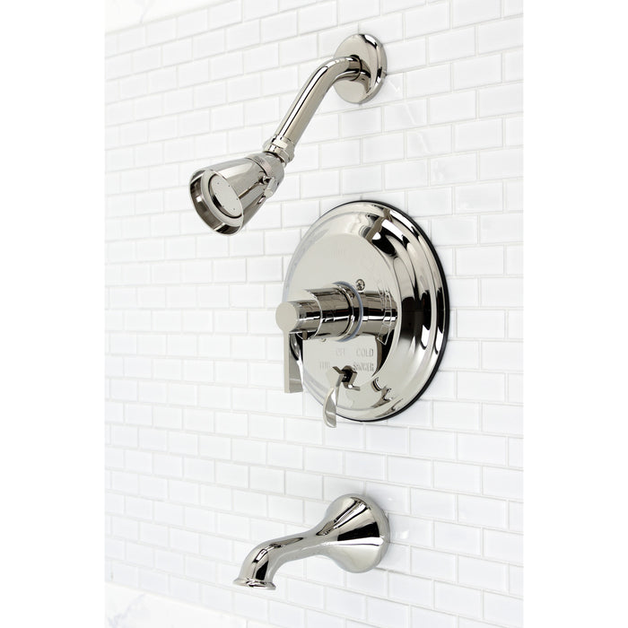 Kingston Tulare KB36360NDL - NuvoFusion Single-Handle Pressure Balanced Tub and Shower Faucet, Polished Nickel