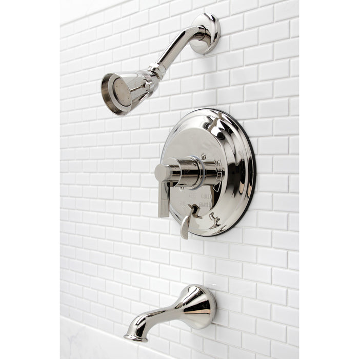 NuvoFusion KB36360NDL Wall Mount Tub and Shower Faucet, Polished Nickel