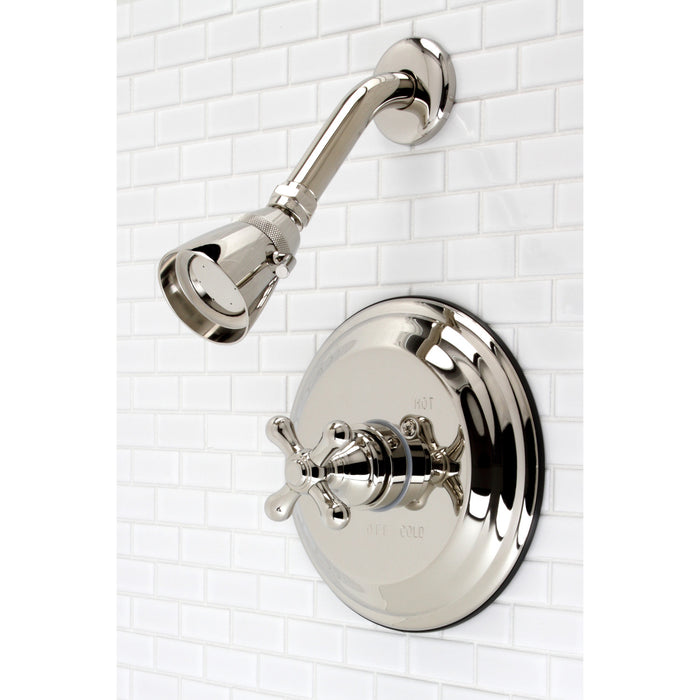 Restoration KB3636AXSO Single-Handle 2-Hole Wall Mount Shower Faucet, Polished Nickel