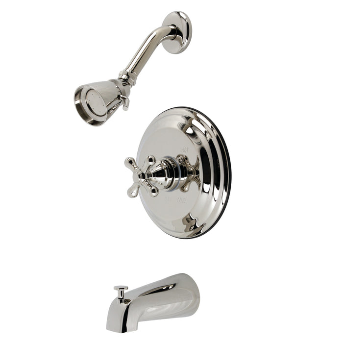 Restoration KB3636AX Single-Handle 3-Hole Wall Mount Tub and Shower Faucet, Polished Nickel