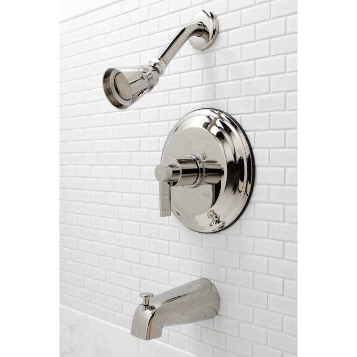 NuvoFusion KB3636NDL Wall Mount Tub and Shower Faucet, Polished Nickel