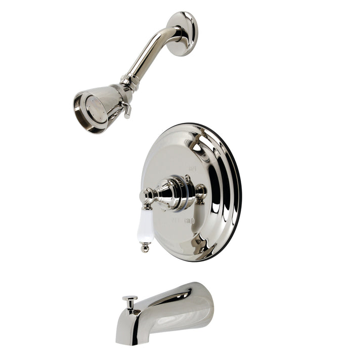 Restoration KB3636PL Single-Handle 3-Hole Wall Mount Tub and Shower Faucet, Polished Nickel