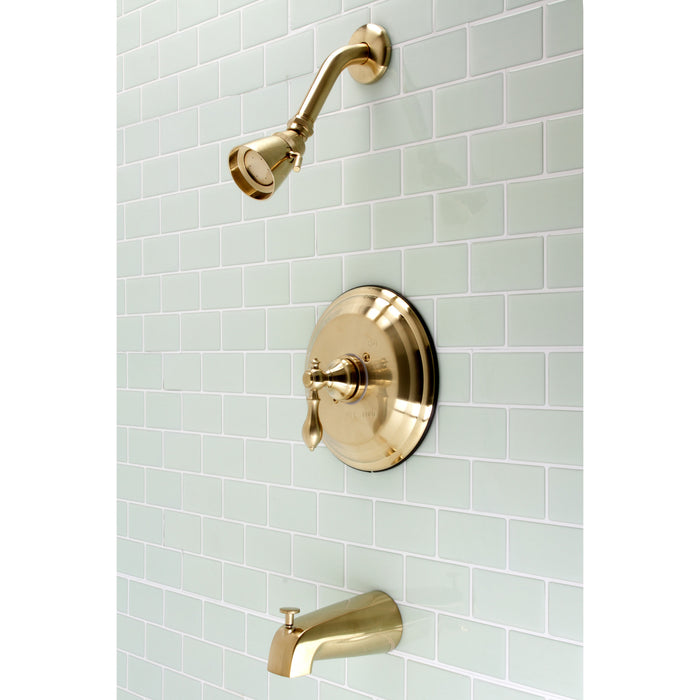 American Classic KB3637ACL Single-Handle 3-Hole Wall Mount Tub and Shower Faucet, Brushed Brass