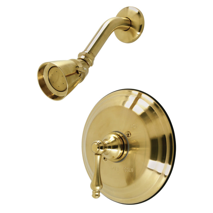 Restoration KB3637ALSO Single-Handle 2-Hole Wall Mount Shower Faucet, Brushed Brass
