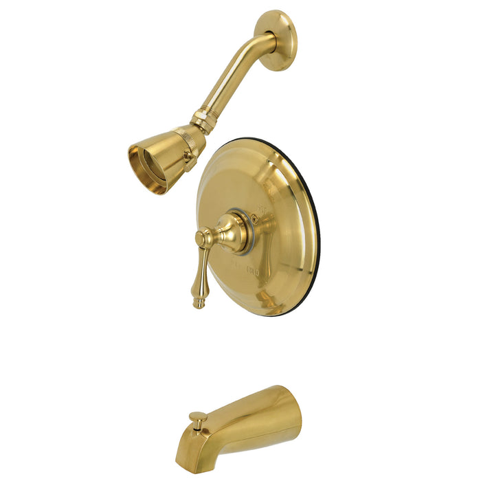 Restoration KB3637AL Single-Handle 3-Hole Wall Mount Tub and Shower Faucet, Brushed Brass