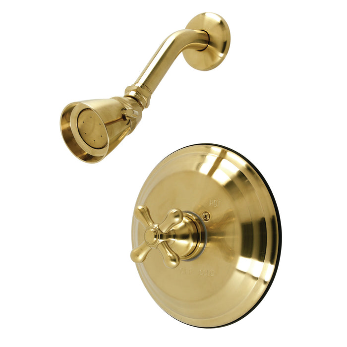 Restoration KB3637AXSO Single-Handle 2-Hole Wall Mount Shower Faucet, Brushed Brass