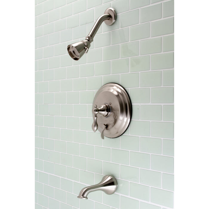 Kingston Heirloom KB36380ACL - American Classic Single-Handle Pressure Balanced Tub and Shower Faucet, Brushed Nickel