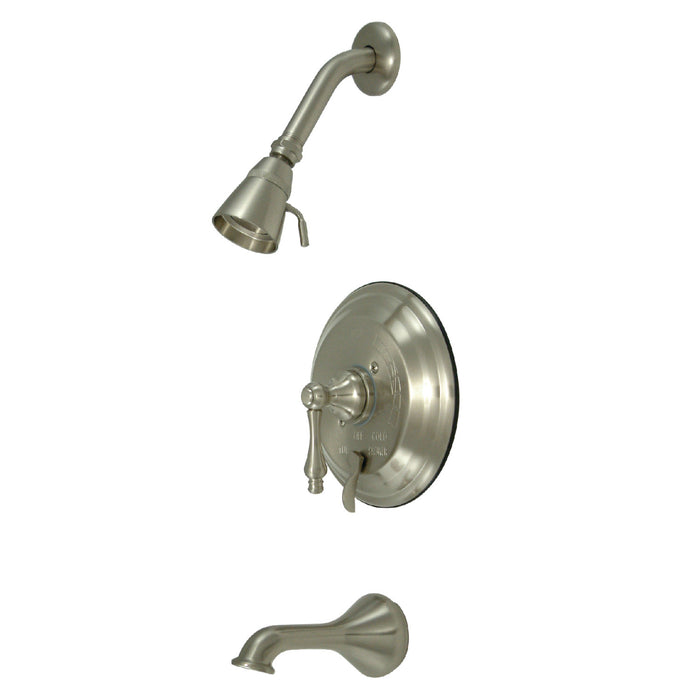 Restoration KB36380AL Single-Handle 3-Hole Wall Mount Tub and Shower Faucet, Brushed Nickel