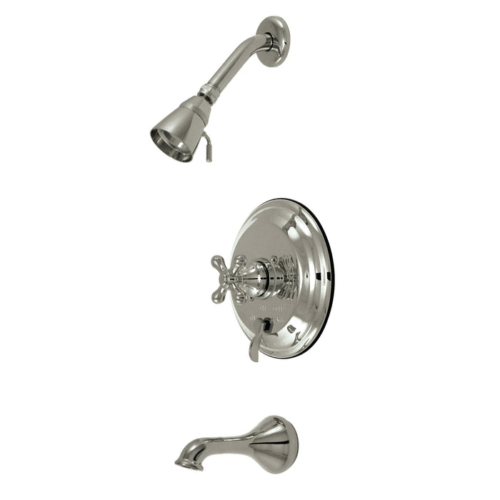 Kingston Heirloom KB36380AX - Restoration Single-Handle Pressure Balanced Tub and Shower Faucet, Brushed Nickel
