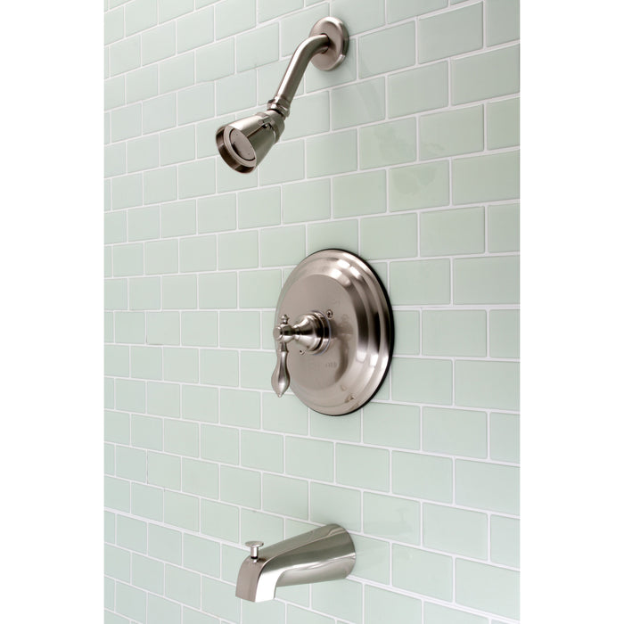 Kingston Heirloom KB3638ACL - American Classic Single-Handle Pressure Balanced Tub and Shower Faucet, Brushed Nickel
