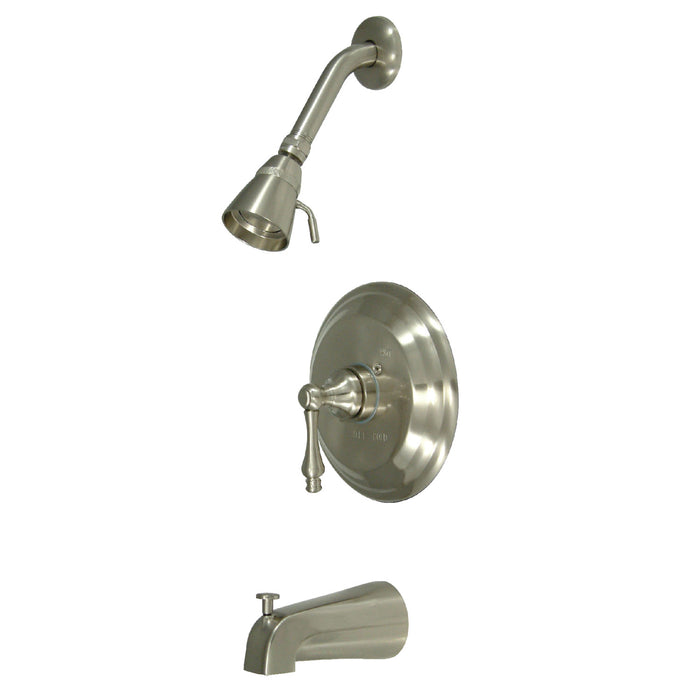 Restoration KB3638AL Single-Handle 3-Hole Wall Mount Tub and Shower Faucet, Brushed Nickel