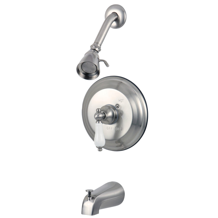 KB3638PLT Single-Handle 3-Hole Wall Mount Tub and Shower Faucet Trim Only, Brushed Nickel