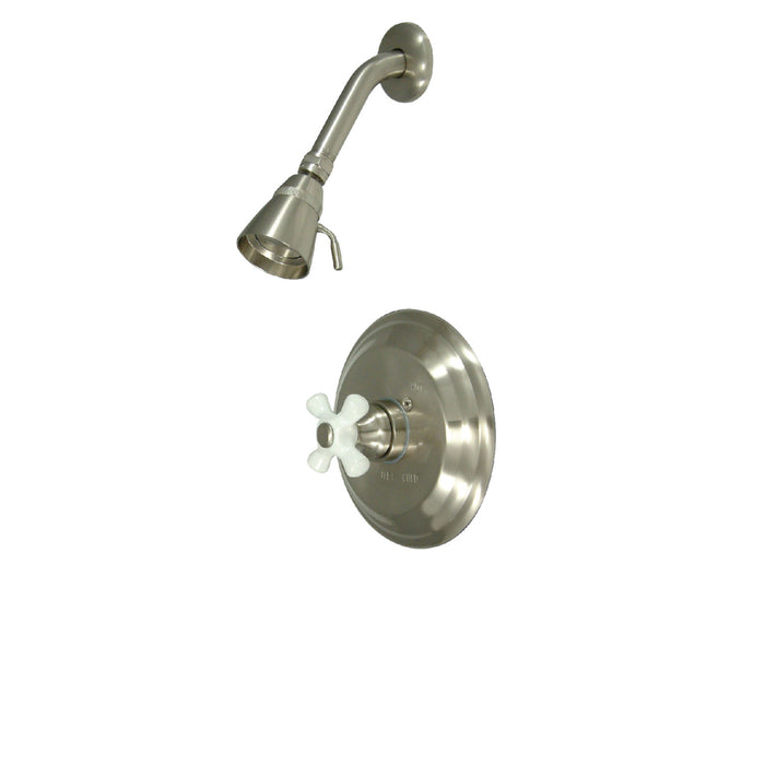 Restoration KB3638PXSO Single-Handle 2-Hole Wall Mount Shower Faucet, Brushed Nickel