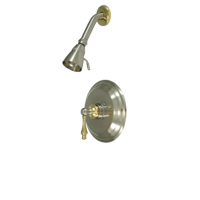 Restoration KB3639ALSO Single-Handle 2-Hole Wall Mount Shower Faucet, Brushed Nickel/Polished Brass