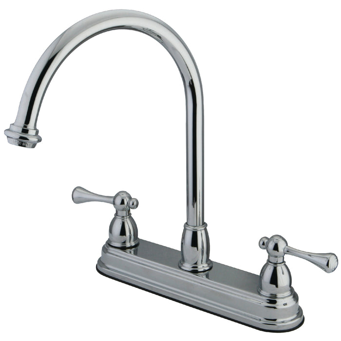 KB3741BL Two-Handle 3-Hole Deck Mount 8" Centerset Kitchen Faucet, Polished Chrome