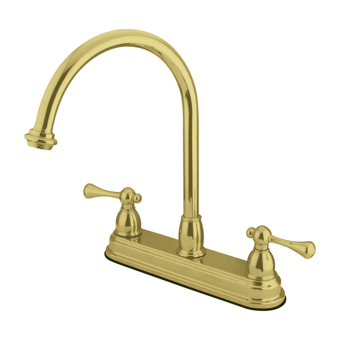 KB3742BL Two-Handle 3-Hole Deck Mount 8" Centerset Kitchen Faucet, Polished Brass