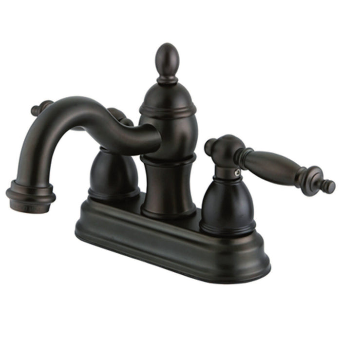 Templeton KB3905TL Two-Handle 3-Hole Deck Mount 4" Centerset Bathroom Faucet with Plastic Pop-Up, Oil Rubbed Bronze