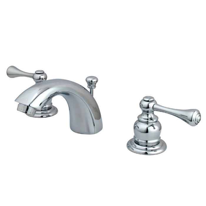 Vintage KB3941BL Two-Handle 3-Hole Deck Mount Mini-Widespread Bathroom Faucet with Plastic Pop-Up, Polished Chrome