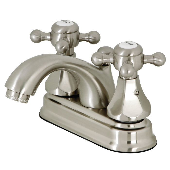 Kingston Tulare KB4608BX - Metropolitan Double-Handle 3-Hole Deck Mount 4-Inch Centerset Bathroom Faucet with Pop-Up Drain, Brushed Nickel