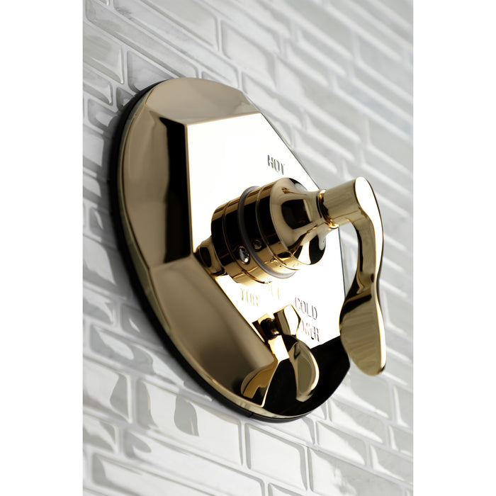 KB46320DFL Single-Handle 3-Hole Wall Mount Tub and Shower Faucet, Polished Brass