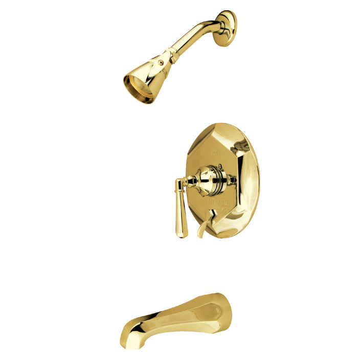 KB46320HL Single-Handle 3-Hole Wall Mount Tub and Shower Faucet, Polished Brass