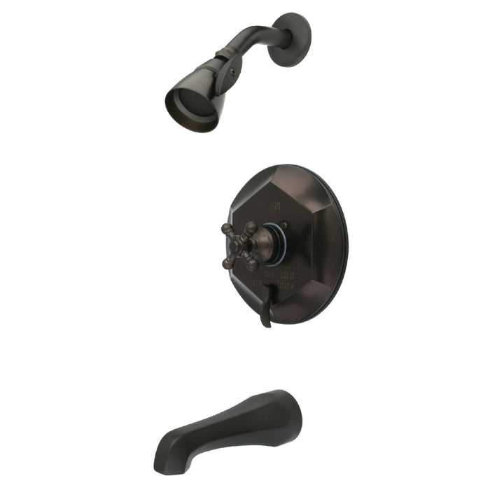 English Vintage KB46350BX Single-Handle 3-Hole Wall Mount Tub and Shower Faucet, Oil Rubbed Bronze