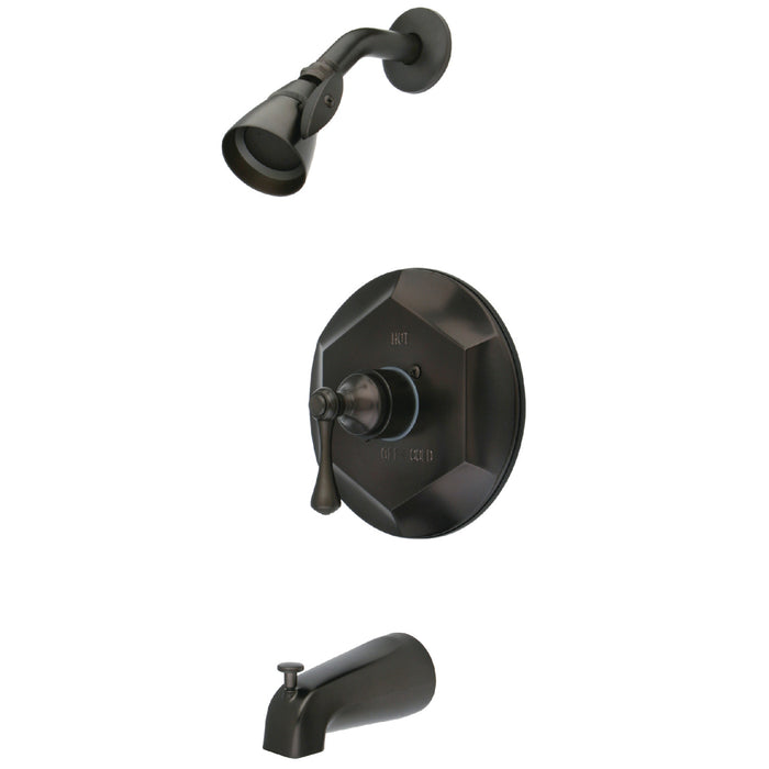 English Vintage KB4635BL Single-Handle 3-Hole Wall Mount Tub and Shower Faucet, Oil Rubbed Bronze