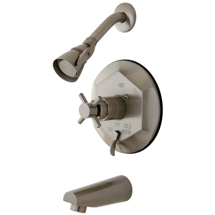 Kingston Tulare KB46380DX - Concord Single-Handle Pressure Balanced Tub and Shower Faucet, Brushed Nickel