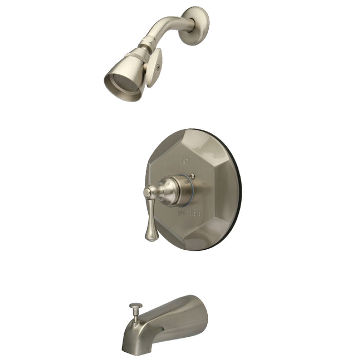 Kingston English Vintage KB4638BL Single-Handle Pressure Balanced Tub and Shower Faucet, Brushed Nickel