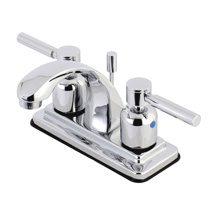 Concord KB4641DL Two-Handle 3-Hole Deck Mount 4" Centerset Bathroom Faucet with Plastic Pop-Up, Polished Chrome