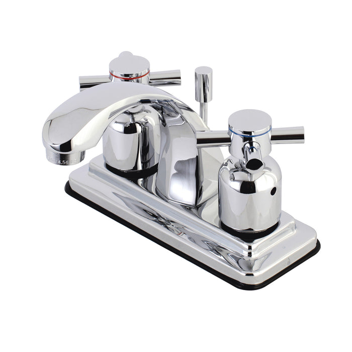 Concord KB4641DX Two-Handle 3-Hole Deck Mount 4" Centerset Bathroom Faucet with Plastic Pop-Up, Polished Chrome
